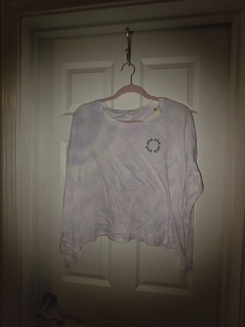 Nwt PINK Victoria's Secret Pastel Tie-Dye Long Sleeve Top Size L Laege